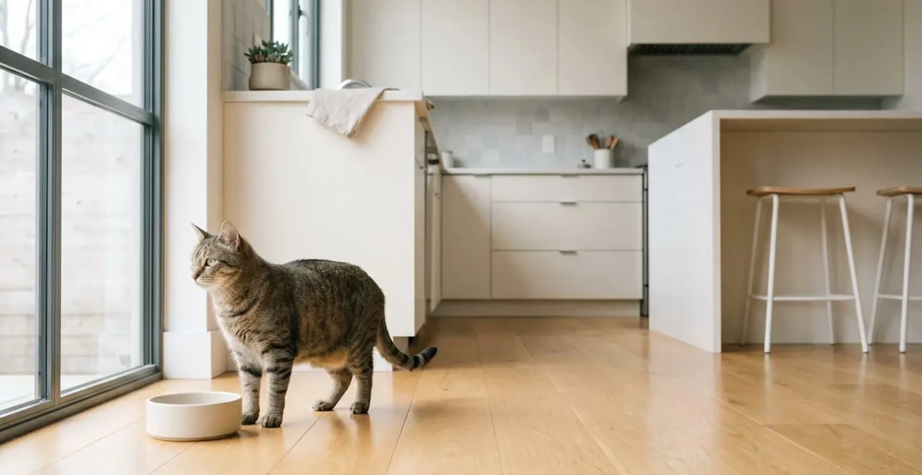 Chat se nourrissant d'alimentation humide pour une meilleure hydratation