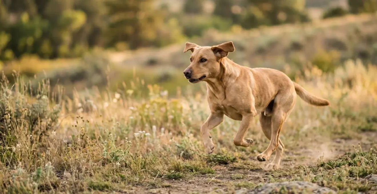 Chien stérilisé actif en pleine forme avec une musculature préservée