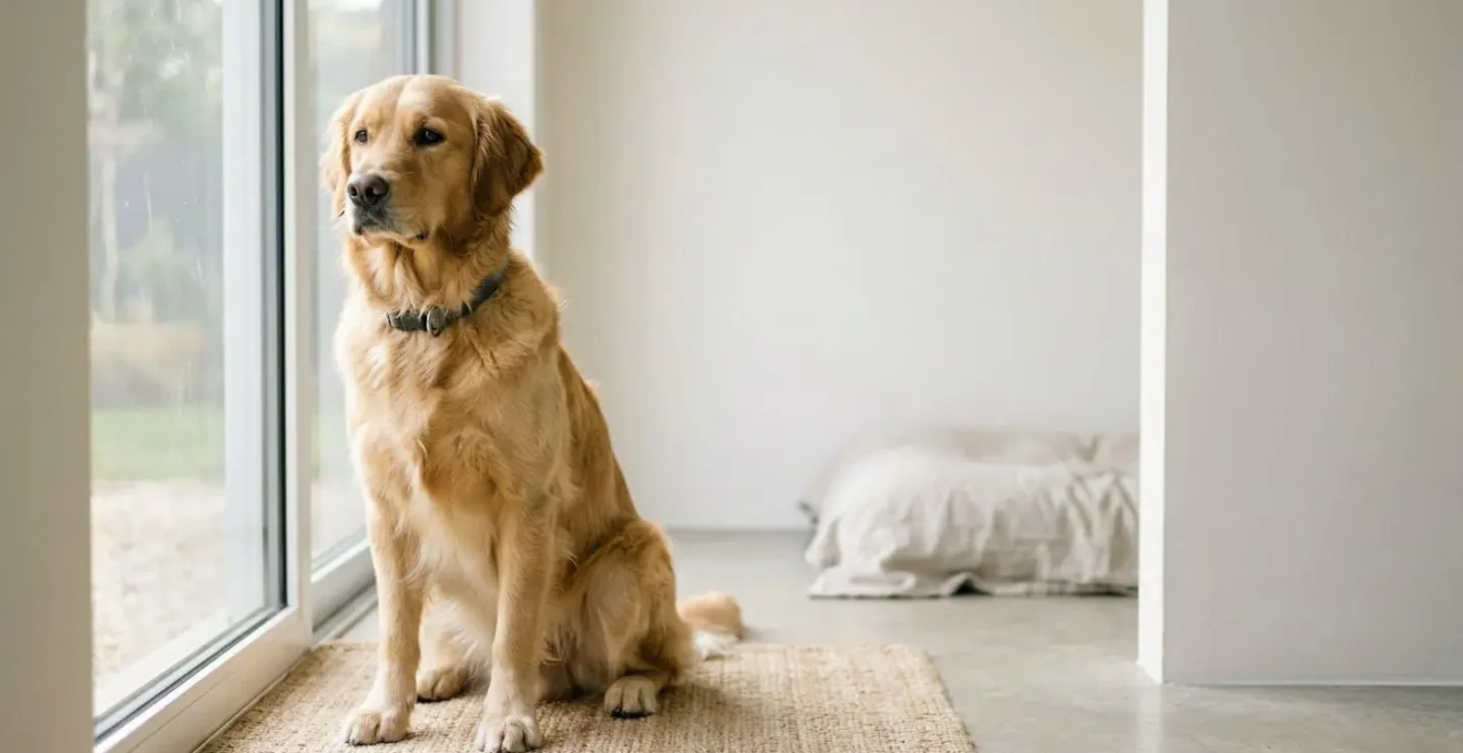 Chien en bonne santé regardant par la fenêtre d'un chenil professionnel moderne