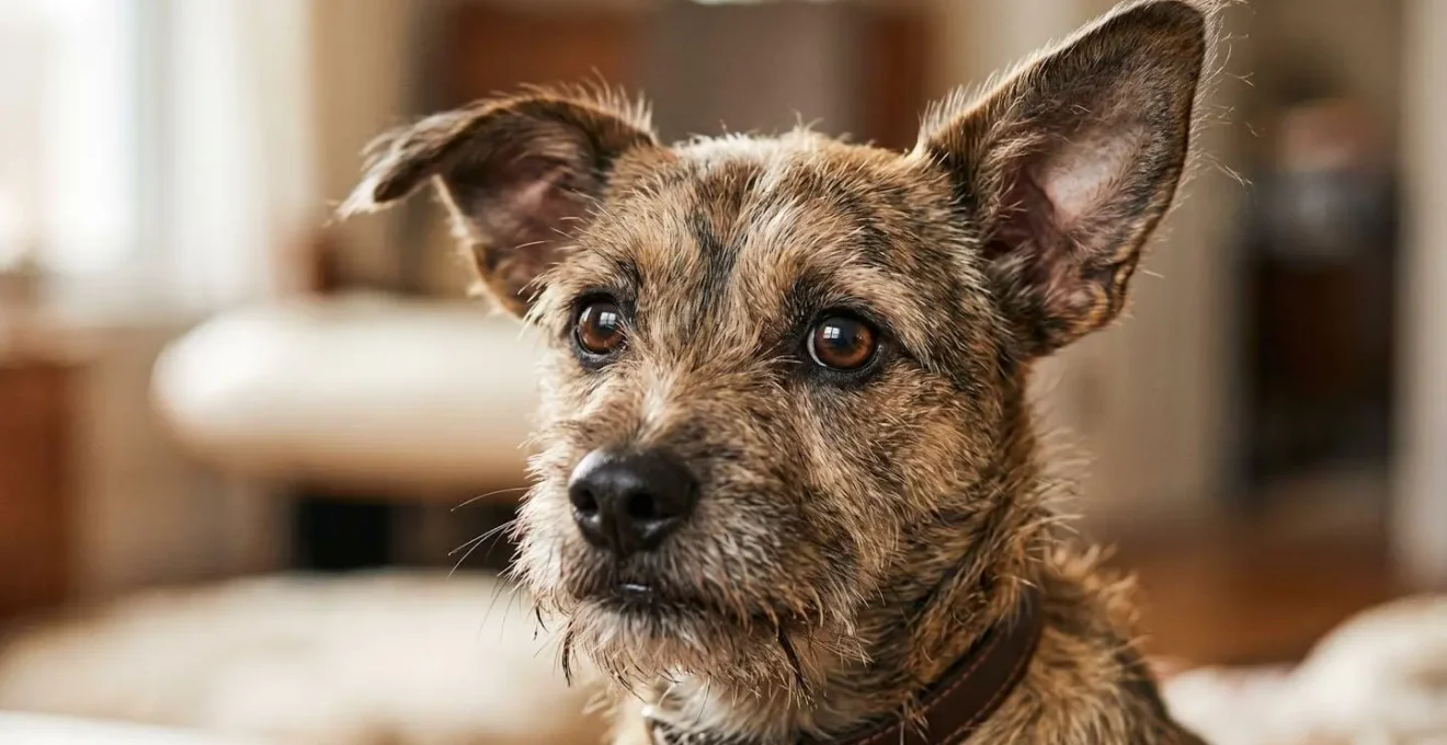 Gros plan sur les oreilles et la tête d'un chien exprimant la confusion face à des signaux contradictoires