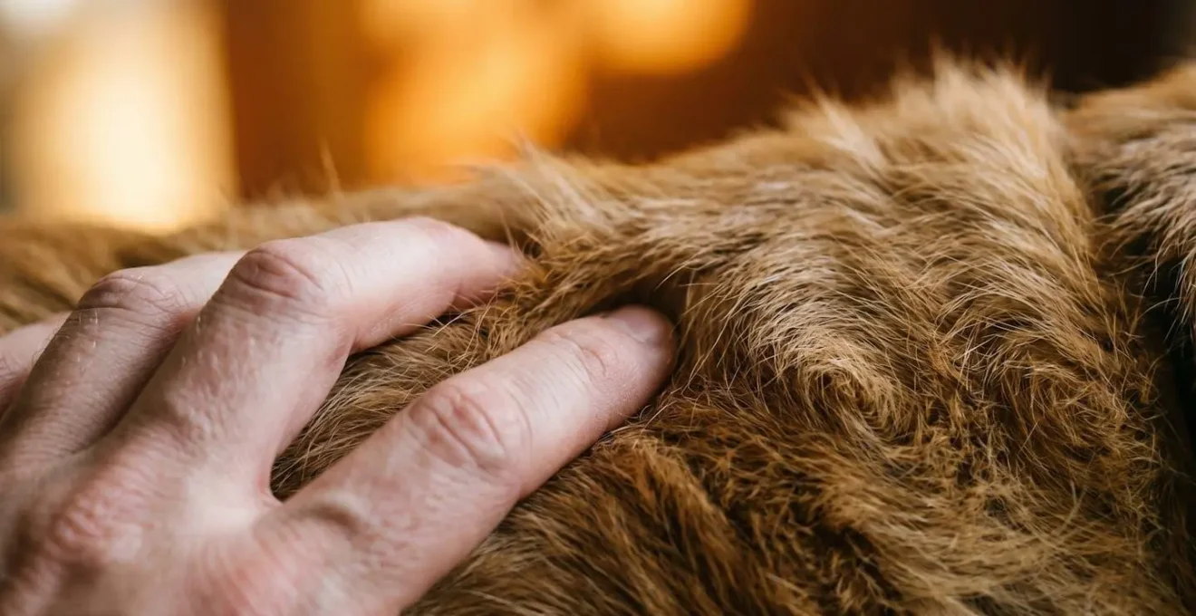 Connexion émotionnelle entre une personne stressée et son animal, illustrant la contagion du stress